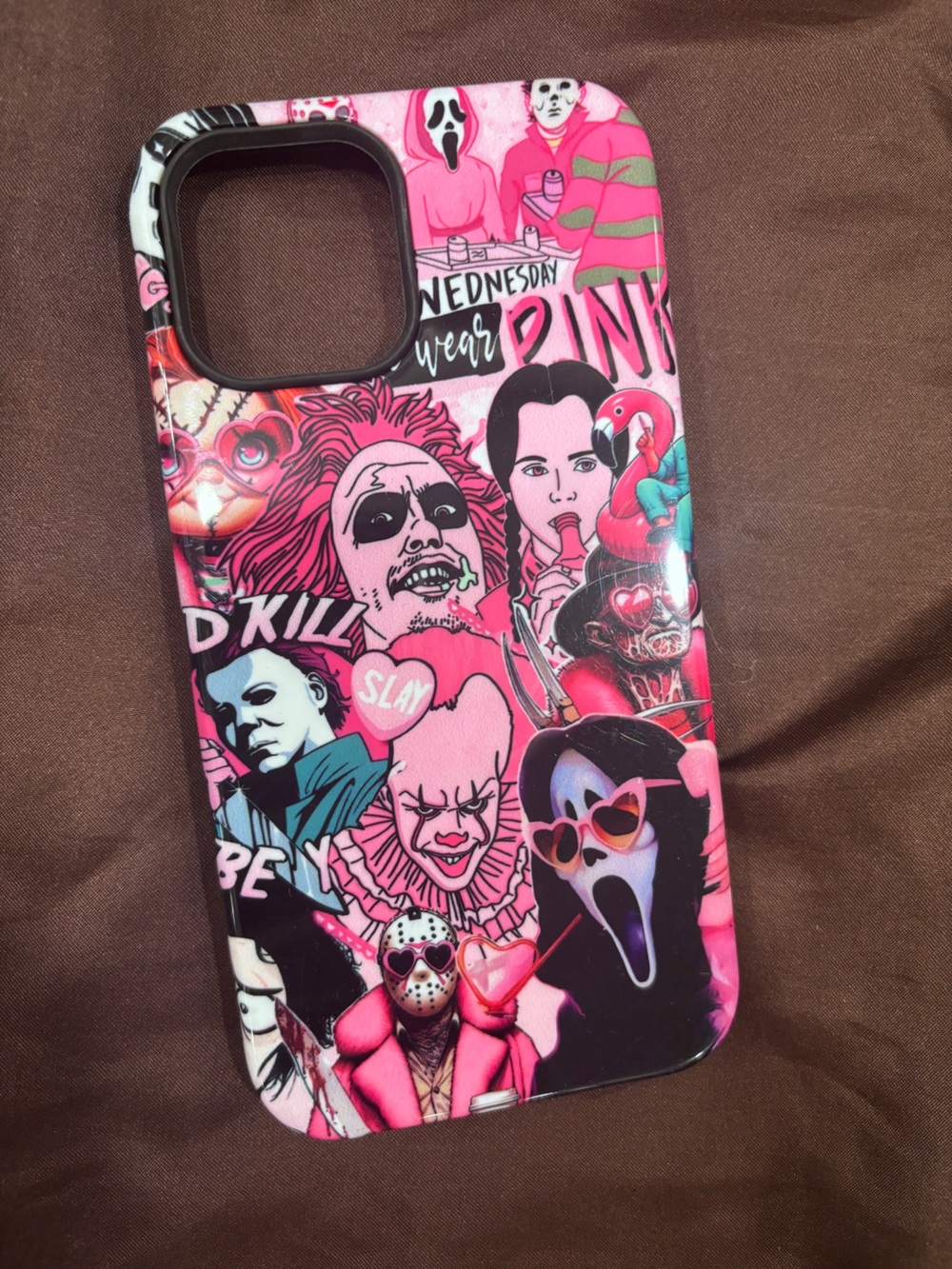 Pink Horror Collage Protective Phone Case